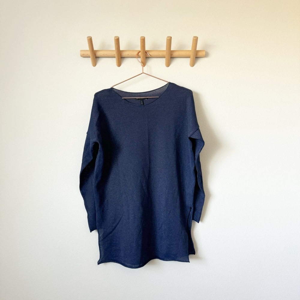 Sarah Pacini Navy Blue Shimmer Sweater